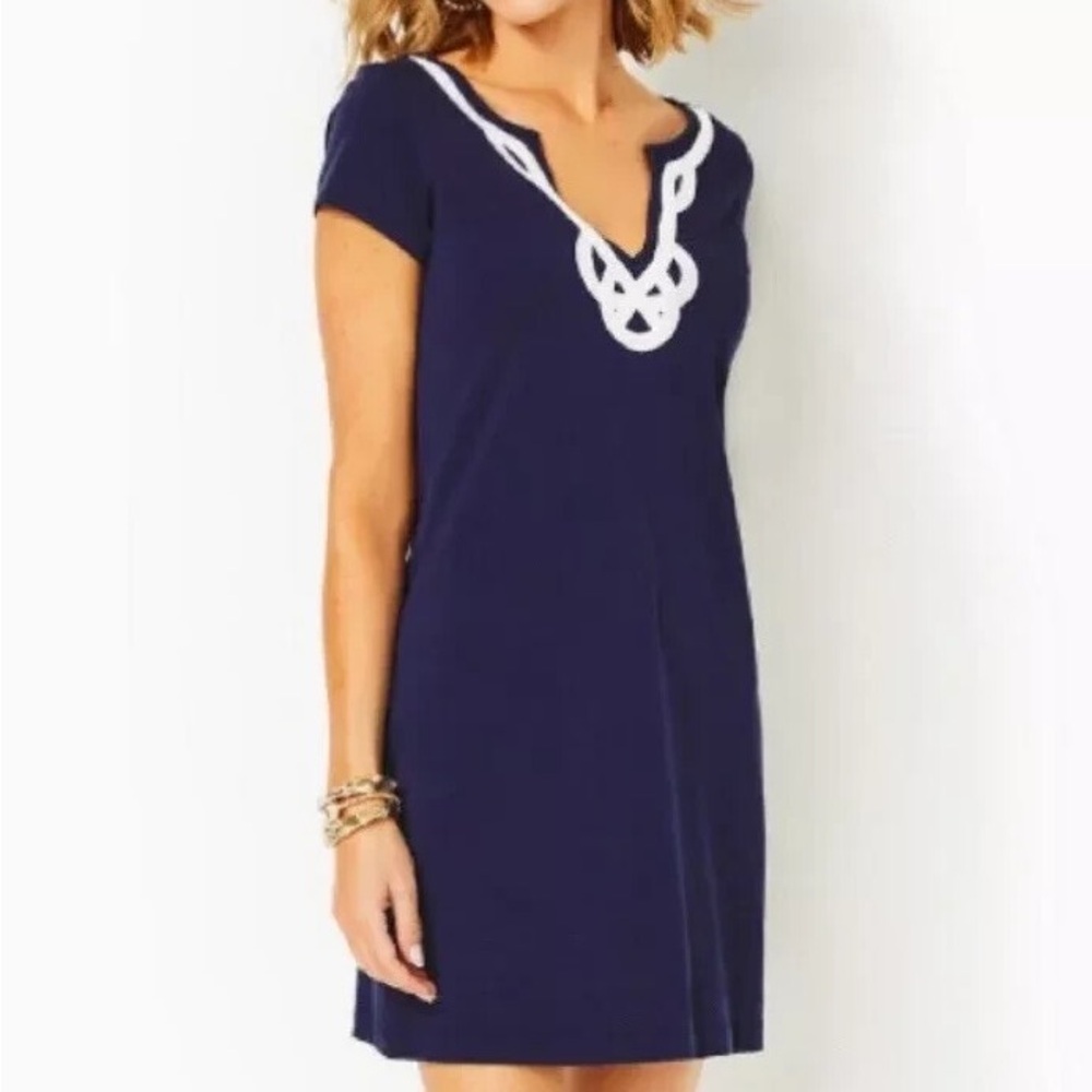 Lilly Pulitzer Brewster Navy T Shirt Dress Womens M - Picture 1 of 4